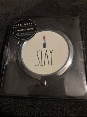 Rae Dunn Compact Mirror with Red Lipstick Graphic